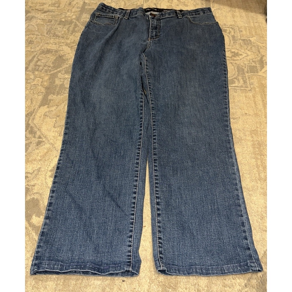 Lee Womens Plus Sz 18W X 27" Inseam Denim Comfort Jeans Blue Hemmed